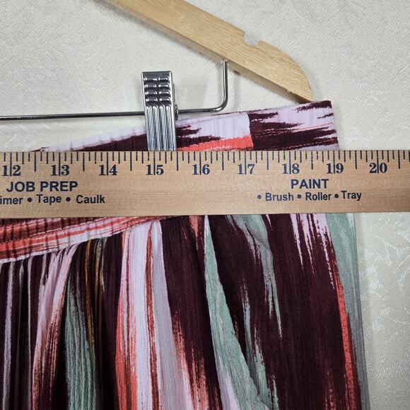 Torrid Wide Leg Crinkle Gauze High Rise Pull On Pants sz 2- 2X Multi Ikat Stripe - Picture 10 of 13